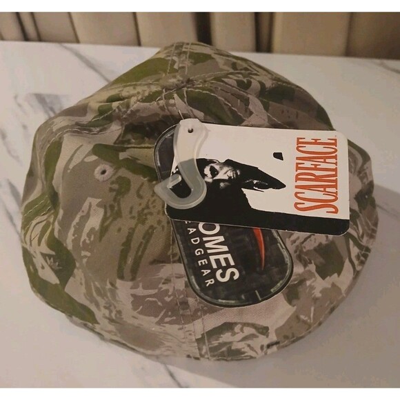 Scarface Vintage Camo Movie Print Baseball Hat  XL Camouflage Fitted Cap - Picture 2 of 6